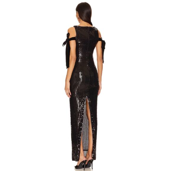 Camila Coelho Alayna Sequin Gown in Black – NWT Size Large - Picture 3 of 4